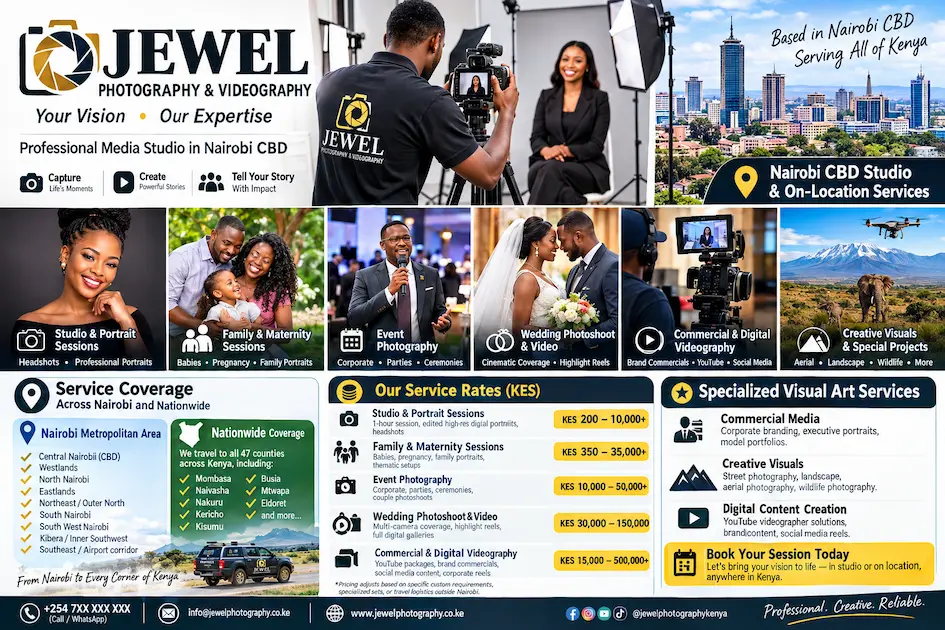 Jewel Photography and Videography - Professional Media Studio in Nairobi CBD